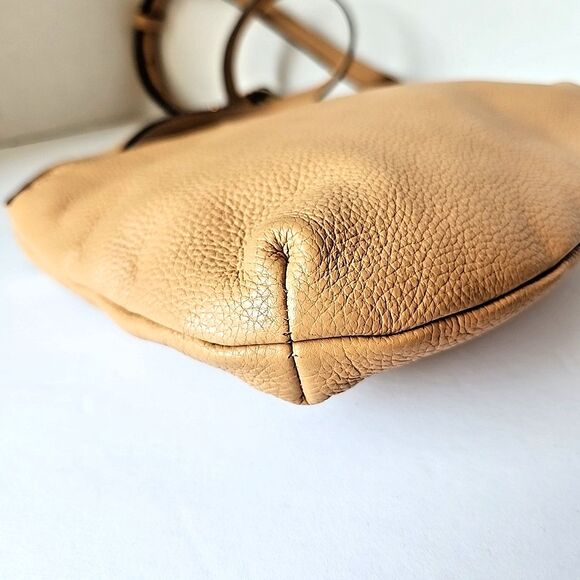 Vince Camuto Hilry Leather Crossbody Toffee Handbag Fold Over Snap Magnetic - Picture 5 of 15